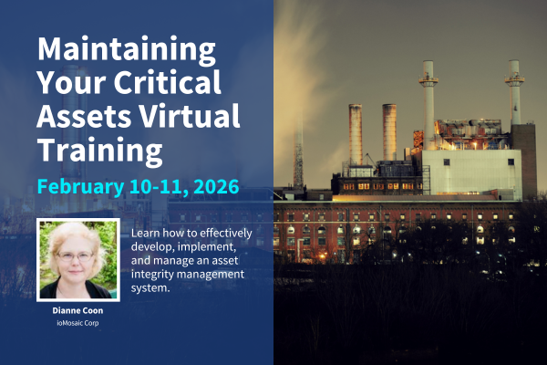 Maintaining Your Critical Assets Virtual Training Feb 2026 Banner